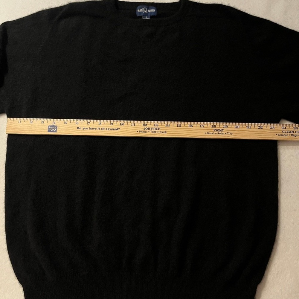 Vintage Y2K Alan Flusser 100% Cashmere Sweater Black Mens XL Soft Luxe - Picture 4 of 6